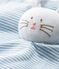 Babies' Cotton Bunny Comforter ACIER blue/MARSHMALLOW white