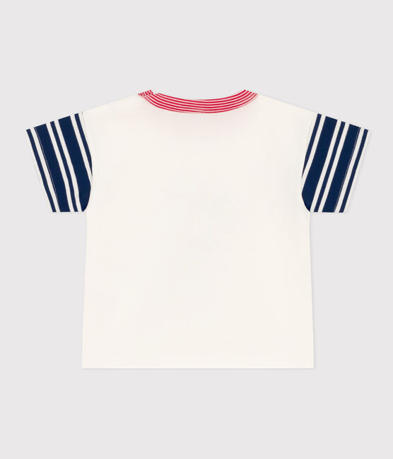 Petit Bateau X Snoopy t-shirt in lightweight baby jersey MARSHMALLOW white/MULTICO white