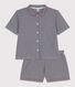 Women's striped buttoned cotton short pajamas