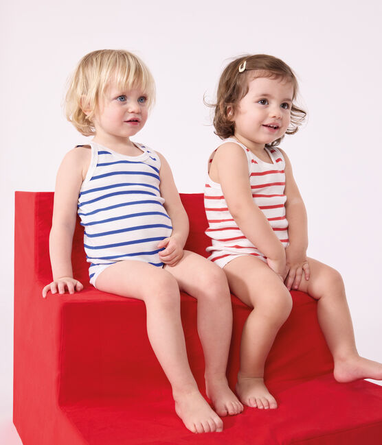 Babies' sleeveless stripy cotton bodysuits - 2-Pack variante 1