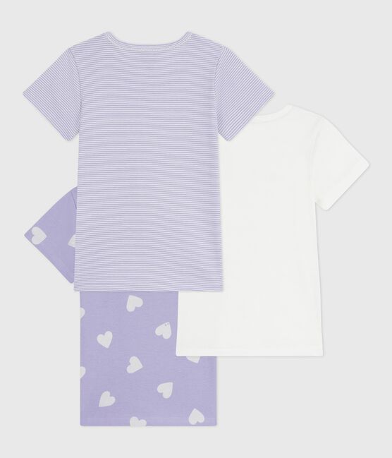 Pack of children's short-sleeved heart-print cotton T-shirts variante 1