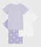 Pack of children's short-sleeved heart-print cotton T-shirts variante 1