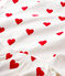 Girls' Heart Print Ribbed Pyjamas MARSHMALLOW white/TERKUIT red