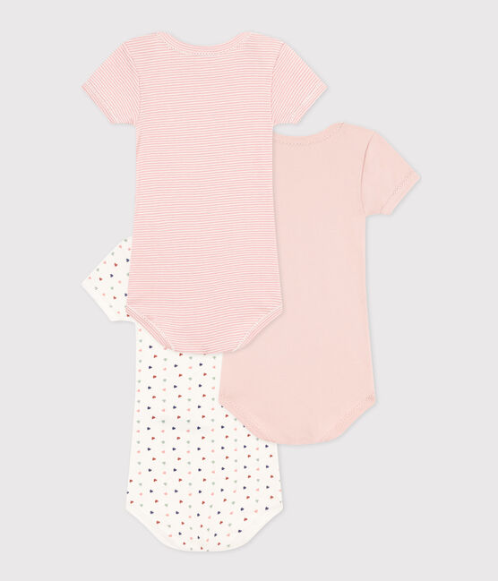 Babies' Mini-Heart Patterned Short-Sleeved Cotton Bodysuits - 3-Pack variante 1