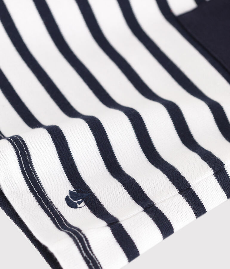 Children's short-sleeved cotton dress white/blue