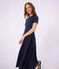 Women's long cotton dress blue