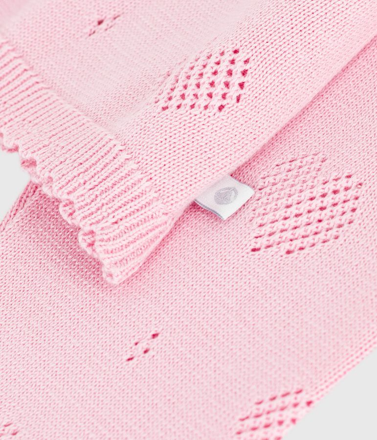 Children's plain cotton cardigan pink