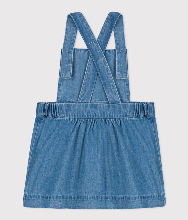 Babies' Sleeveless Light Denim Dress blue