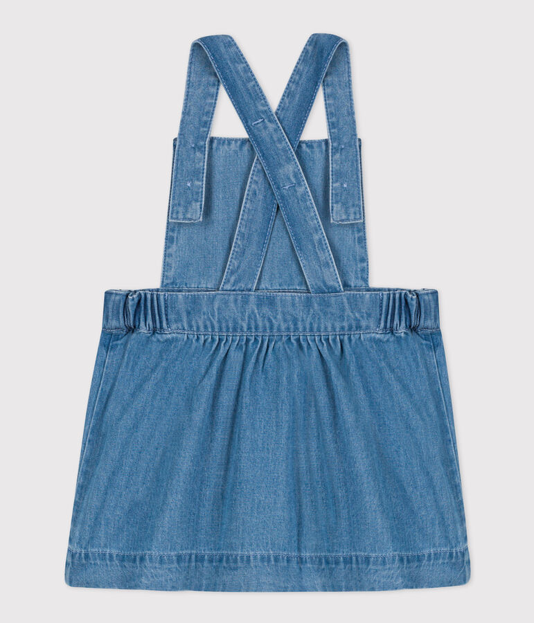 Babies' Sleeveless Light Denim Dress blue