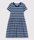 Girls' Stripy Short-Sleeved Cotton Dress