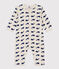 Navy Whale Patterned Footless Cotton Pyjamas MONTELIMAR beige/MEDIEVAL blue