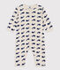Navy Whale Patterned Footless Cotton Pyjamas