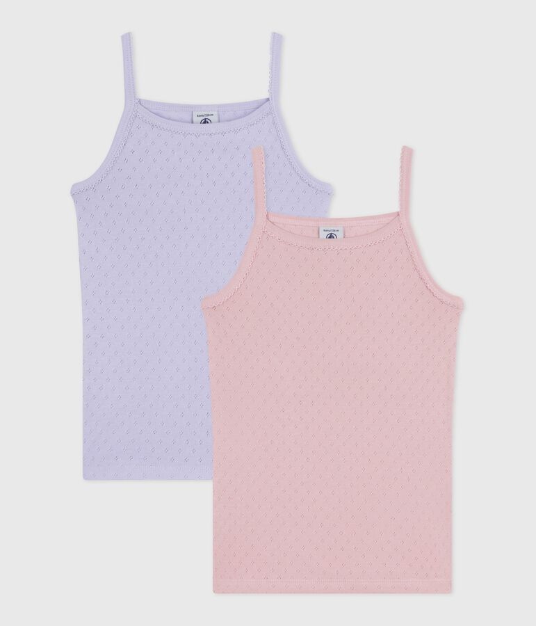 Pack of children's strappy openwork cotton vests variante 1