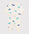 Babies' sweatshirt and trousers set in whale-print cotton MILK /MULTICO