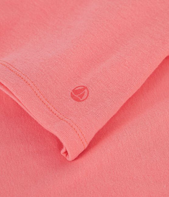 Women's short-sleeved plain cotton T-shirt FLAMAND pink