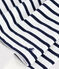 Children's long-sleeved stripy cotton dress MARSHMALLOW white/SMOKING blue