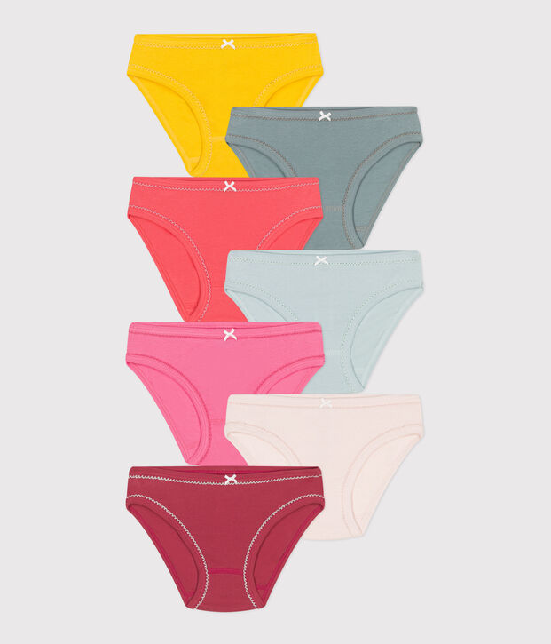 Children's plain cotton pants - 7-pack multicolor