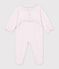 Babies' plain velour pyjama suit with a ruff and a back opening BARELY