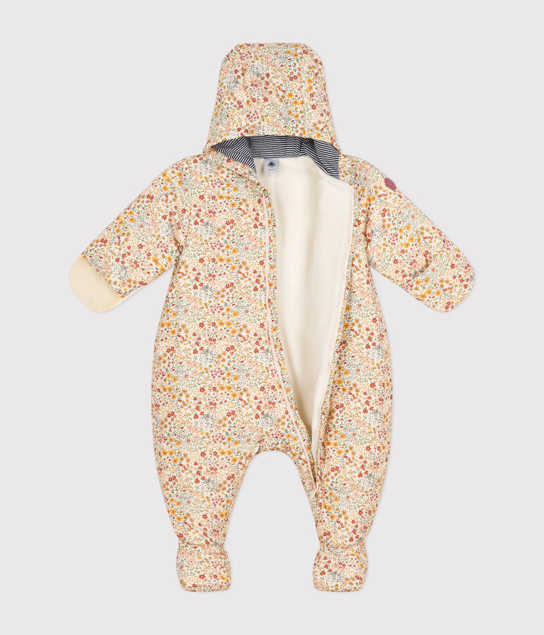 Babies' patterned snowsuit Ecru/multicolor