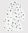 Boys' Fleece Dressing Gown MARSHMALLOW white/MEDIEVAL blue