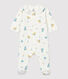 Babies' Floral Organic Cotton Velour Sleepsuit with Collar