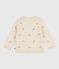Babies' jumper in wool and cotton with embroidered flowers AVALANCHE white/MULTICO