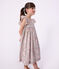 Children's sleeveless floral print cotton dress blue/multicolor