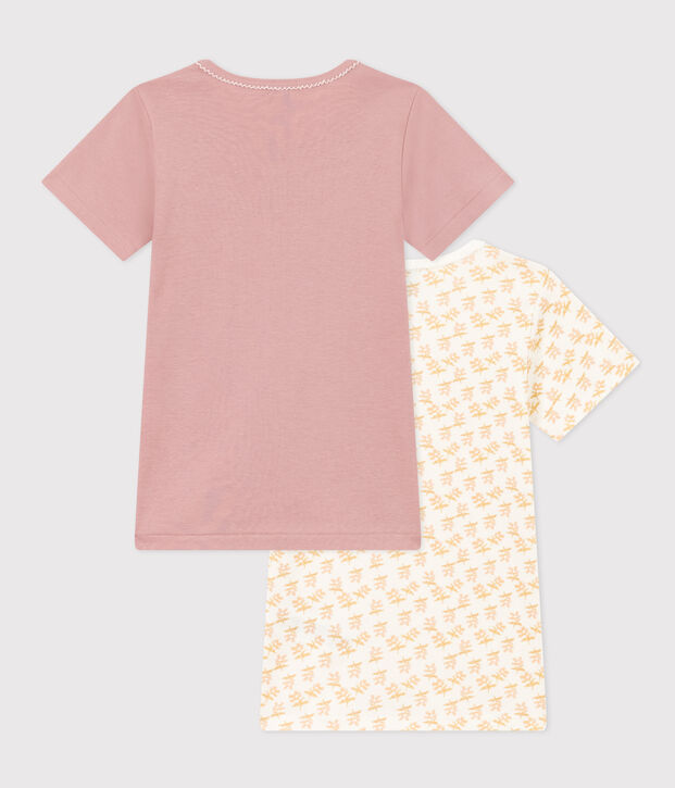 Girls' Flower Short-Sleeved Cotton T-Shirts - 2-Pack multicolor