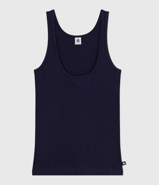 Women's lightweight wool and cotton blend tank top SMOKING blue