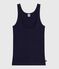 Women's lightweight wool and cotton blend tank top SMOKING blue