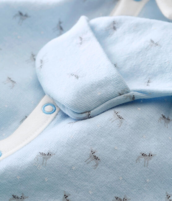 Baby boy's print tubic combi sleepsuit FRAICHEUR blue/MULTICO white