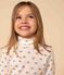 Girls' floral print cotton polo neck MARSHMALLOW white/MULTICO white