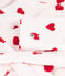 Children's Unisex Heart Patterned Terry Bathrobe MARSHMALLOW white/TERKUIT red