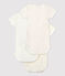 Heart Patterned Short-Sleeved Cotton Bodysuits - 3-Pack variante 1
