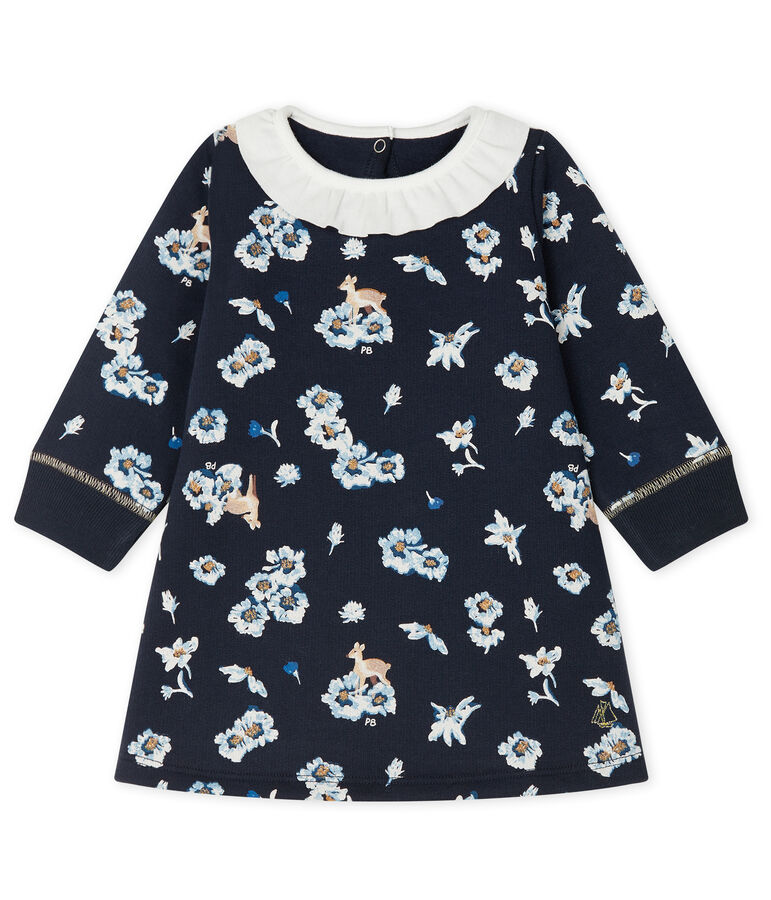 Baby Girls' Long-Sleeved Print Dress blue/multicolor