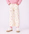 Children's wide-leg cotton trousers Ecru/multicolor