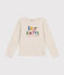 Little girls' long-sleeved rib knit T-shirt MONTELIMAR CHINE beige