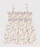 Girls' Sleeveless Cotton Blouse MARSHMALLOW white/MULTICO white