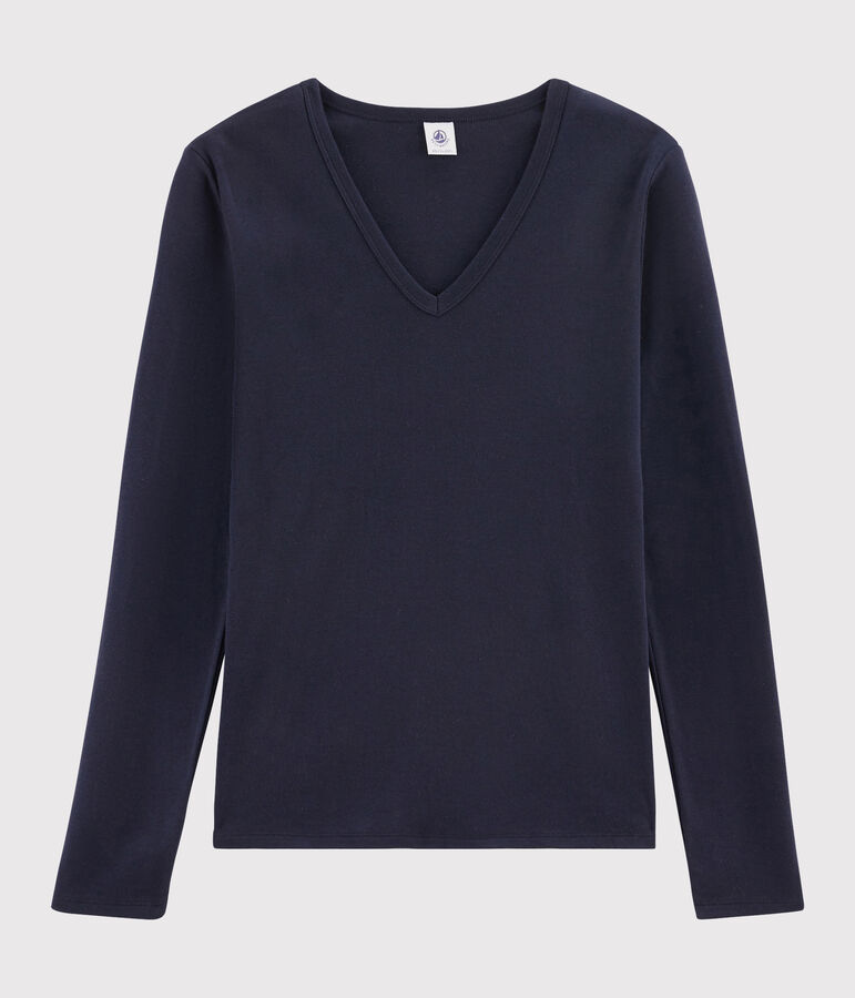 Women's Iconic V-Neck Cotton T-Shirt blue