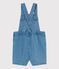 Babies' Light Denim Dungaree Shorts DENIM CLAIR blue