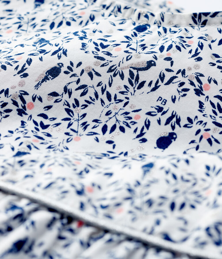 Baby Girls' Short-Sleeved Poplin Blouse MARSHMALLOW white/MULTICO white