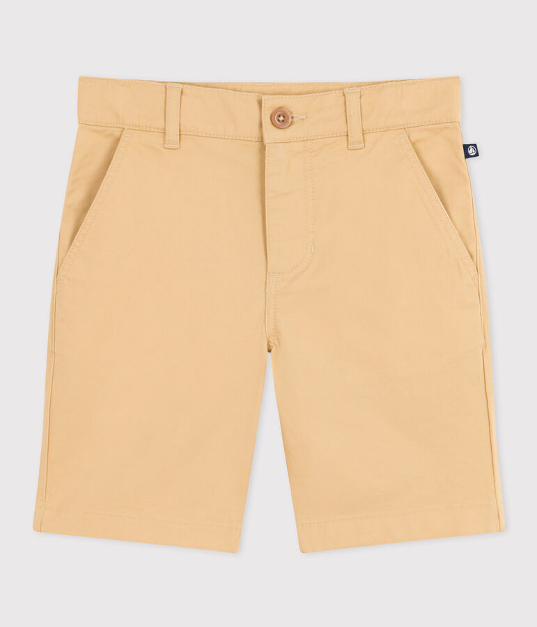 Boys' Cotton Canvas Bermuda Shorts FACILE beige