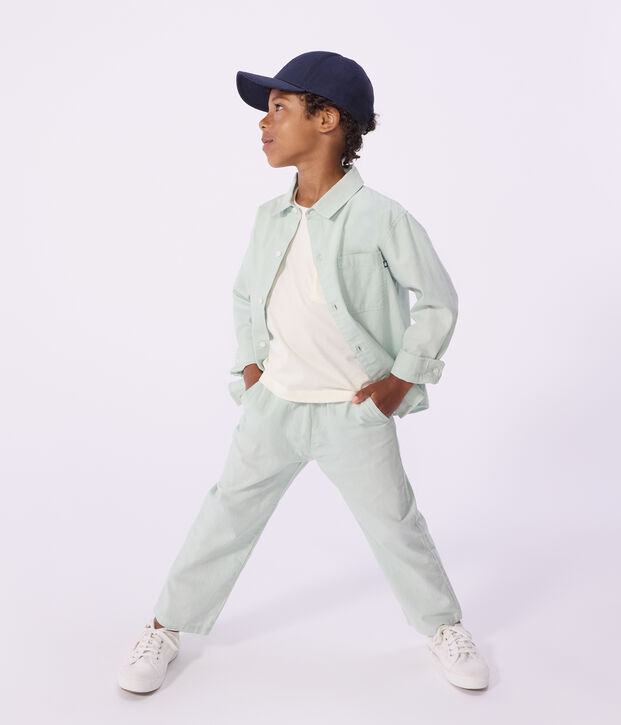Children's cotton and linen trousers green