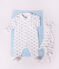 Babies' whale-print velour pyjama suit with a collar blue/blue