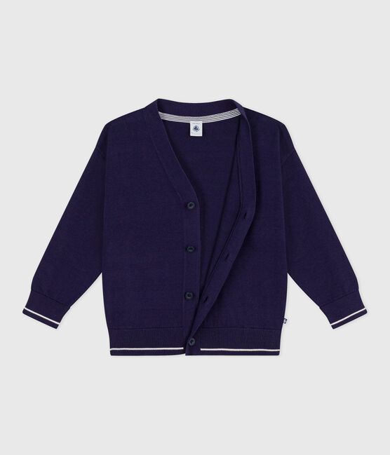 Children's plain cotton cardigan SOIR blue