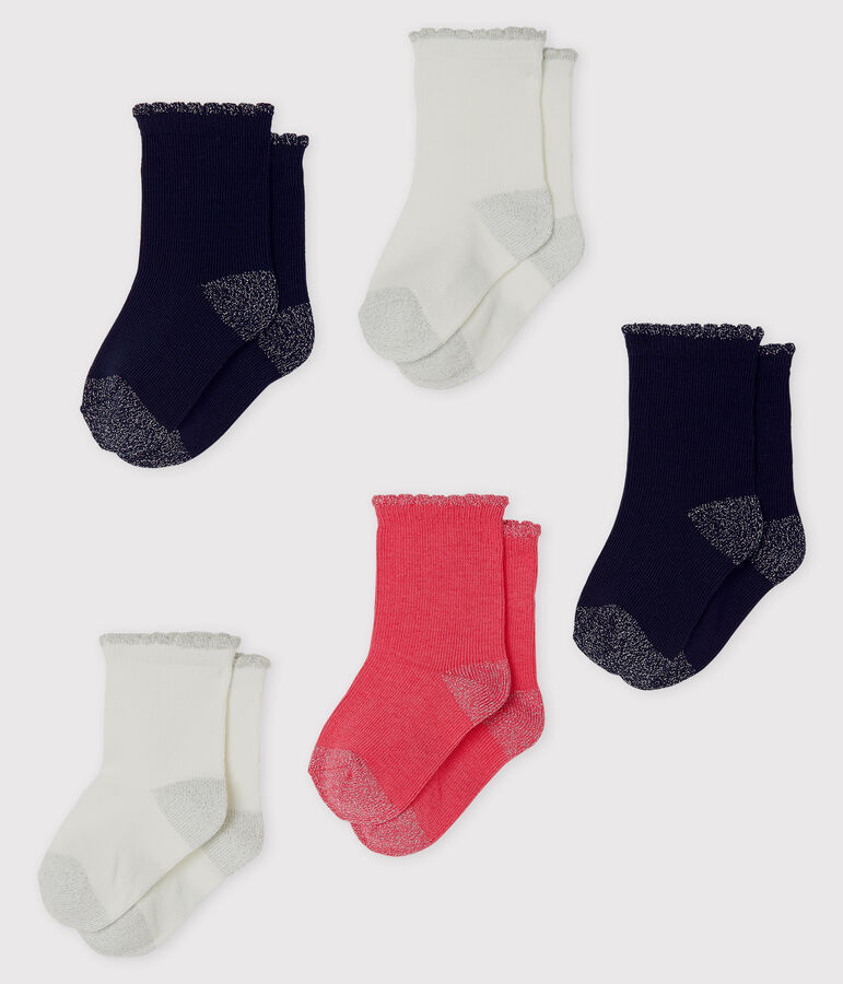 Pack of 5 pairs of baby socks multicolor