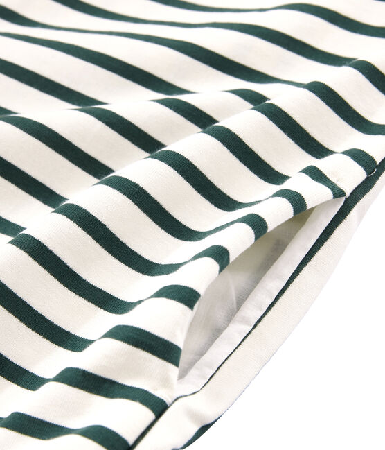 Women's Short-Sleeved Dress COQUILLE beige/SOUSBOIS green