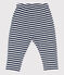 Babies' Striped Brushed Terry Towelling Trousers MEDIEVAL blue/MARSHMALLOW white