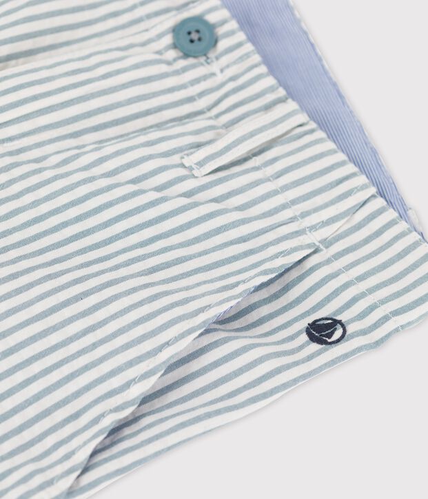 Boys' Seersucker Bermuda Shorts white/green