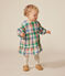 Babies' long-sleeved cotton gauze dress AVALANCHE white/MULTICO